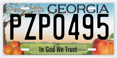 GA license plate PZP0495
