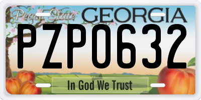 GA license plate PZP0632