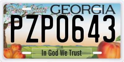GA license plate PZP0643