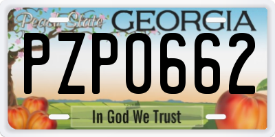 GA license plate PZP0662