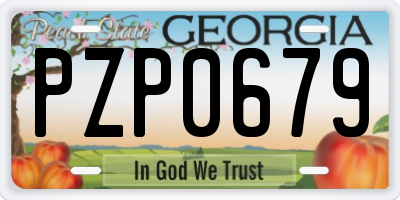 GA license plate PZP0679