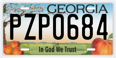GA license plate PZP0684
