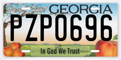GA license plate PZP0696
