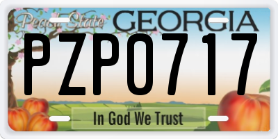 GA license plate PZP0717