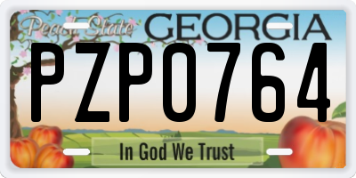 GA license plate PZP0764