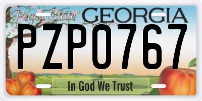 GA license plate PZP0767