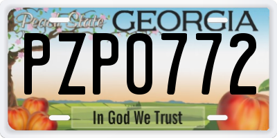 GA license plate PZP0772