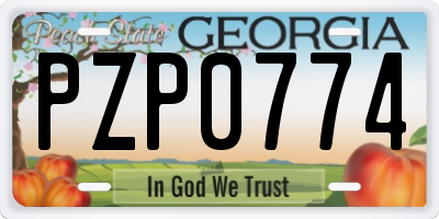GA license plate PZP0774
