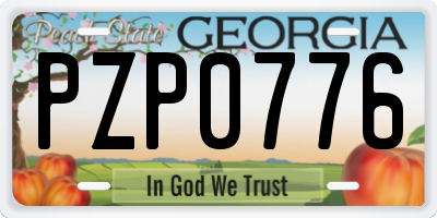 GA license plate PZP0776