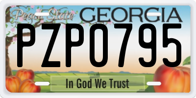GA license plate PZP0795