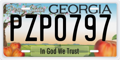 GA license plate PZP0797