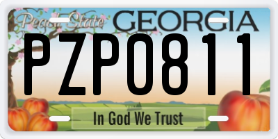 GA license plate PZP0811