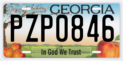 GA license plate PZP0846