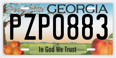 GA license plate PZP0883