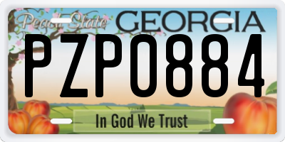 GA license plate PZP0884