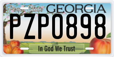 GA license plate PZP0898