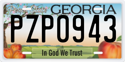 GA license plate PZP0943