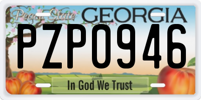 GA license plate PZP0946