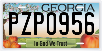 GA license plate PZP0956