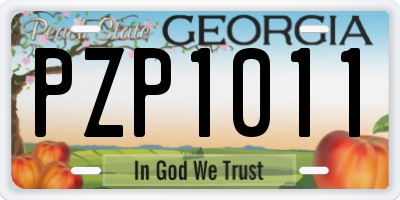 GA license plate PZP1011