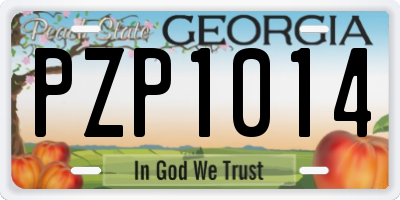 GA license plate PZP1014