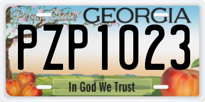 GA license plate PZP1023