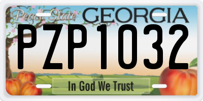GA license plate PZP1032