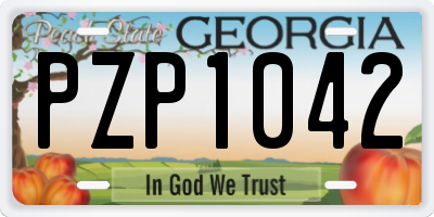 GA license plate PZP1042