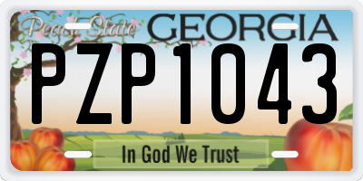 GA license plate PZP1043