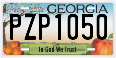 GA license plate PZP1050