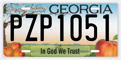 GA license plate PZP1051