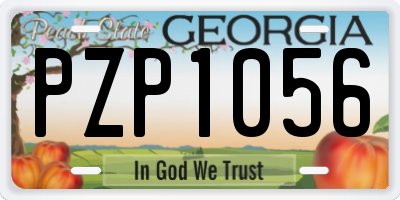 GA license plate PZP1056