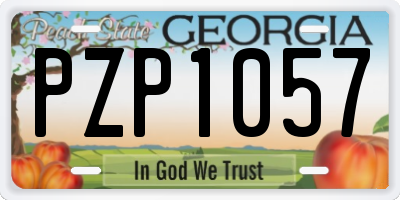 GA license plate PZP1057