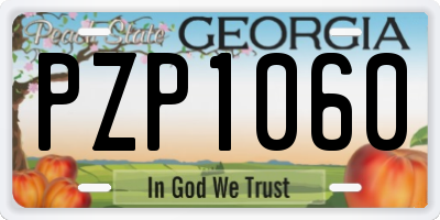 GA license plate PZP1060