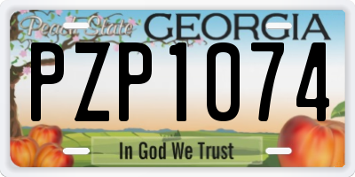 GA license plate PZP1074