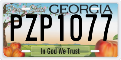 GA license plate PZP1077