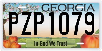 GA license plate PZP1079