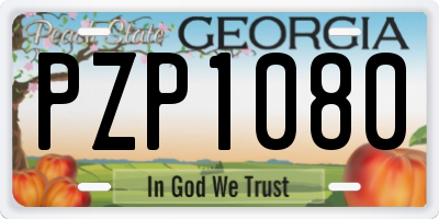 GA license plate PZP1080