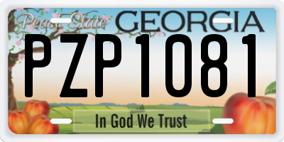 GA license plate PZP1081