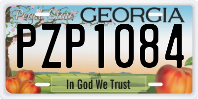 GA license plate PZP1084