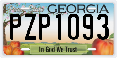 GA license plate PZP1093
