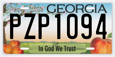 GA license plate PZP1094