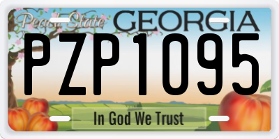 GA license plate PZP1095
