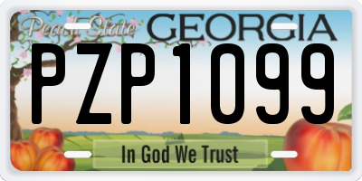 GA license plate PZP1099