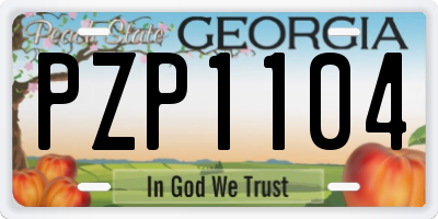 GA license plate PZP1104