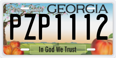 GA license plate PZP1112