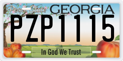 GA license plate PZP1115