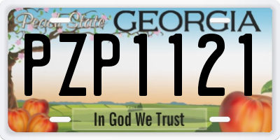 GA license plate PZP1121