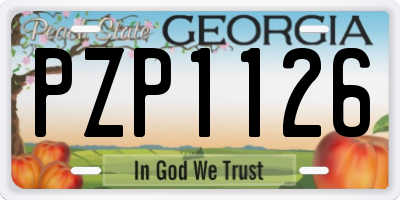 GA license plate PZP1126