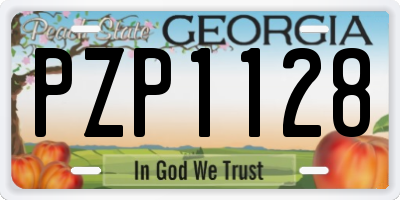 GA license plate PZP1128